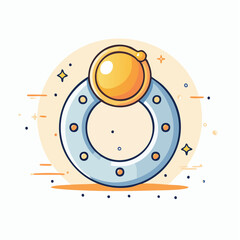 Circular Baby Rattle with Gold Accents Illustration