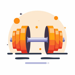 Orange Dumbbell Weight Fitness Exercise Icon