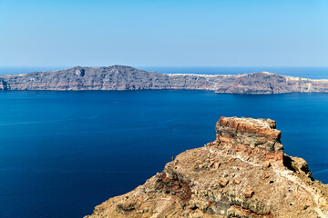 Santorini Greece. Imerovigli. Skaros Rock