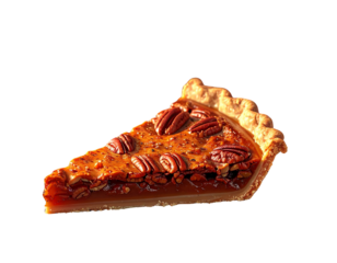 Festive Autumn Pecan Pie Slice