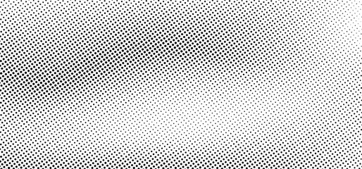 Halftone abstract background vector illustration. Dotted textured gradient with wave banner. Treandy noise effect design.