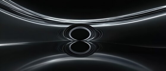 360 degree full panorama environment map of black minimalistic studio environment with bright lights and reflections, 3D render illustration HDRI HDR VR virtual reality