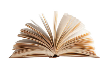 A book is open to a page with a white background. The book is old and has yellowed pages, png