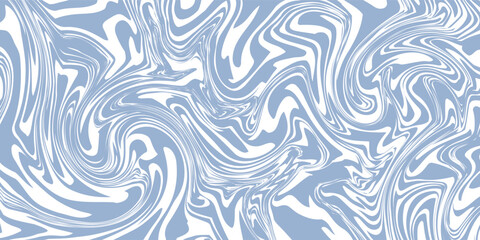 Obraz premium Wavy retro abstract background. Trippy hippie pattern in 60s-70s style. Cool groovy liquid texture. Simple vector design in pale blue and beige colors.