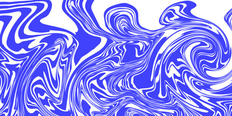 Blue wavy lines abstract background. Trendy psychedelic retro style backdrop. Waves, swirl and twirl pattern. Twisted distorted vector texture. Y2k aesthetic design