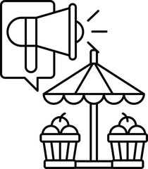 A black and white drawing of a microphone