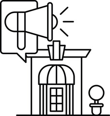 A building with a large speaker on top of it