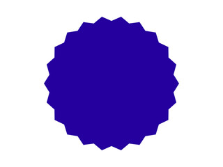 Navy blue price sticker, sale sticker, price tag, starburst, quality mark, retro stars, sale. Circle sticker label shape. Blue starburst shape tag for price tags. Vector illustration.