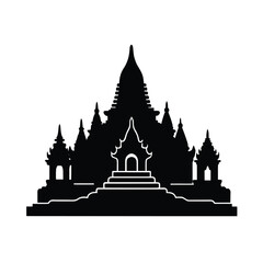Obraz premium Bagan Ananda Temple Ancient Silhouette