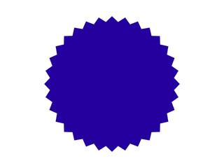 Navy blue price sticker, sale sticker, price tag, starburst, quality mark, retro stars, sale. Circle sticker label shape. Blue starburst shape tag for price tags. Vector illustration.