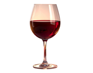 Elegant Red Wine Glass with Festive Decor