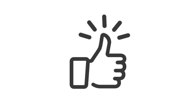 Thumb up "like" icon, sticker, vector.