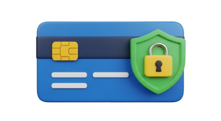 Secure Credit Card with Lock and Shield Icon