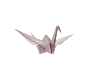 Elegant Origami Paper Crane with Blossoms