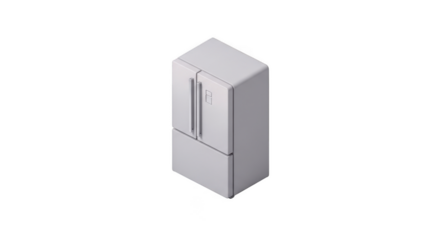 Isometric White Refrigerator Model