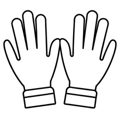Simple outline drawing of a pair of gloves