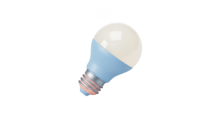 Pastel Blue Led Light Bulb 3d Render