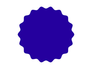 Navy blue price sticker, sale sticker, price tag, starburst, quality mark, retro stars, sale. Circle sticker label shape. Blue starburst shape tag for price tags. Vector illustration.