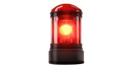 glowing red light illuminates against a clean, modern design, representing a state of alert or emergency - with a captivating visual message. Isolated On Transparent and White Background