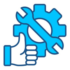 Obraz premium Services Icon In Blue Monochrome Flat Design, Vector Illustration