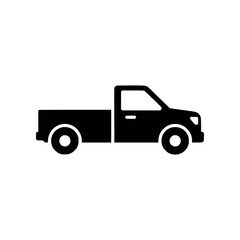 Simple black silhouette illustration of a pickup truck, perfect for vehicle-related concepts
