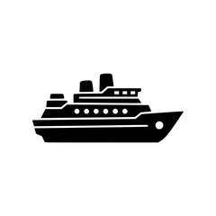 Obraz premium Sleek black silhouette of a majestic ocean cruise ship, symbolizing relaxation, adventure, and unforgettable travel experiences across vast seas and horizons