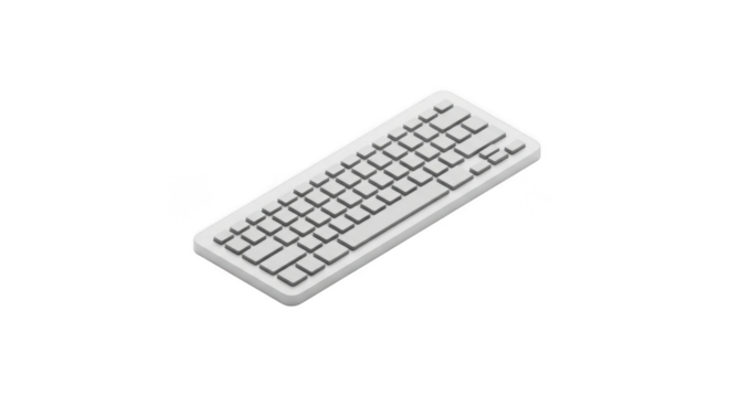 Isometric White Keyboard 3d Render