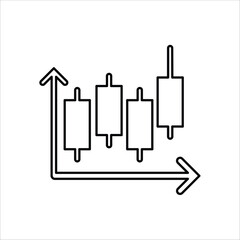 candlestick chart icons. simple line vector