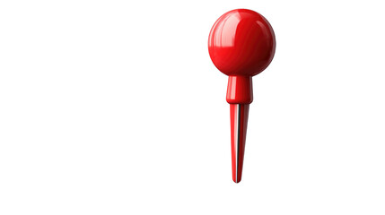 Vividly rendered 3D red push pin - Isolated On PNG Cut Out Isolated On Transparent and White Background