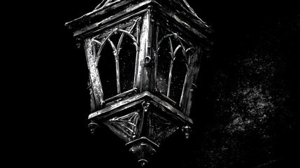 Antique black and white lantern