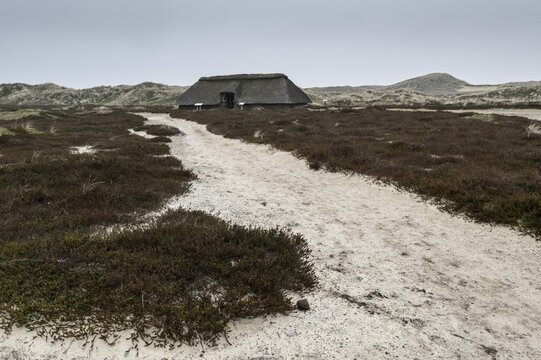 Reconstruction of an Iron Age house in the dunes of Amrum, Schleswig-Holstein, Germany