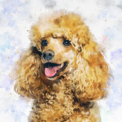 Watercolor Dog Illustration, Cute Hand Painted Pet Portrait, Artistic Animal Art Print