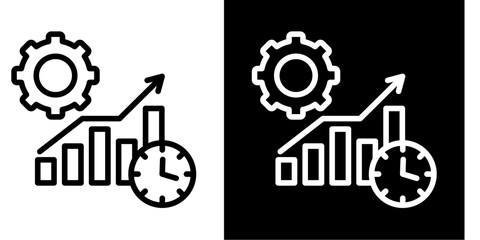 Productivity Analysis  Icon Set White Style Collection