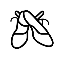 Elegant ballet slippers with ribbons gracefully crossed, symbolizing dance, performance, and artistic expression © Anika