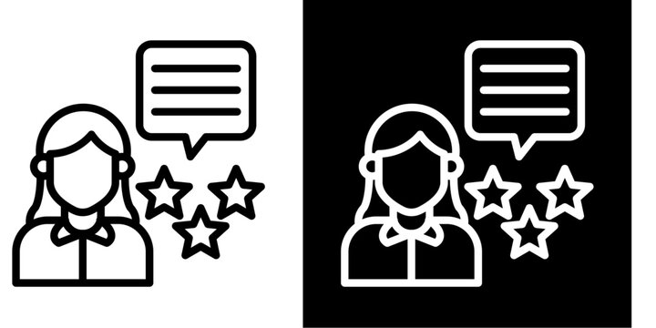 Customer Feedback  Icon Set White Style Collection