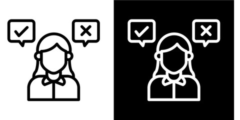 Decision Making  Icon Set White Style Collection