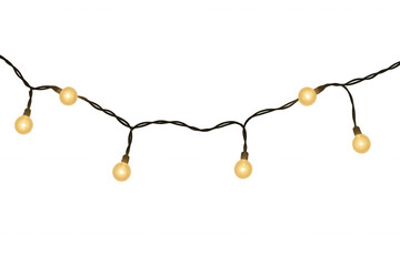 Glowing string lights decorating for celebration, party, and festive event, transparent background