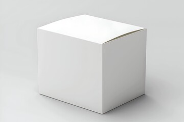 Fototapeta premium Blank white square box on a light gray surface