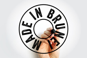 Made in Brunei text emblem stamp, concept background