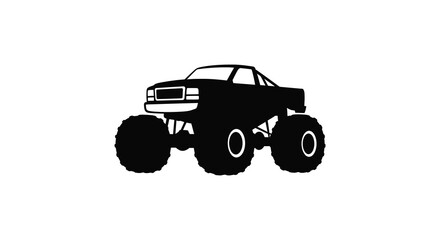 Silhouette of a powerful black monster truck with large tires displayed © Jewel