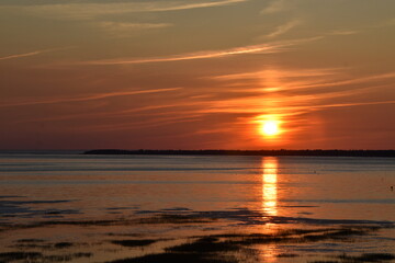 A sunset over the river, Rimouski, Québec, Canada