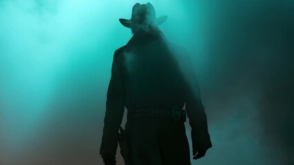 A person wearing a cowboy hat, likely for a themed event or costume