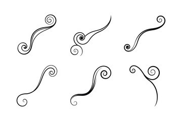  set of elegant tendril vector