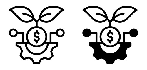 Technology Investment Icon Collection Line & Mixed Style