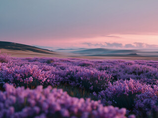 Obraz premium Endless Purple Blooms Under Pastel Sky