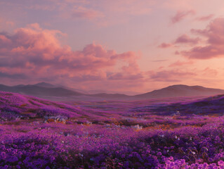 Obraz premium Endless Purple Blooms Under Pastel Sky