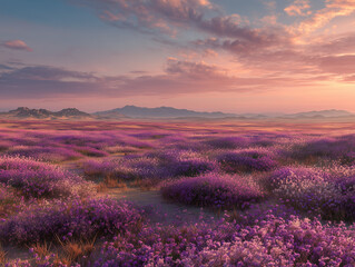 Obraz premium Endless Purple Blooms Under Pastel Sky