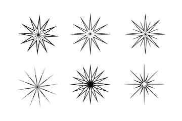 set of minimalist sunset vector