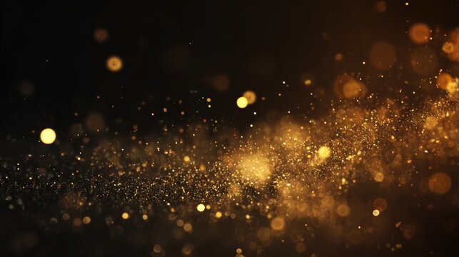 Golden particle background for luxury themes, ideal for Christmas designs, promotions, and opulent visuals