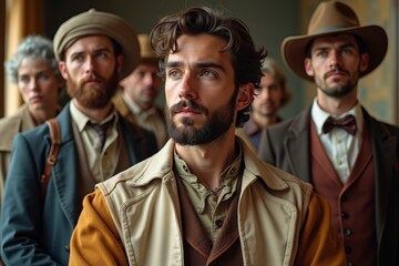 Reincarnation Represented Through Time-Period Costumes: Portrait of a Person in Past Life Garb